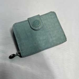 Kipling Money Nylon Faded Green Small Card ID Wallet
